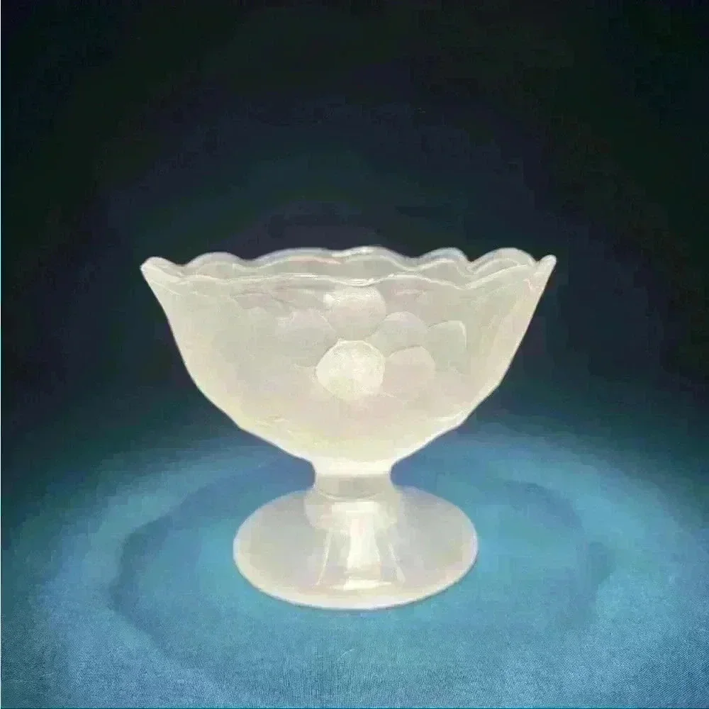 Set Of 4 Hoya Japan Textured Frosted Sherbet Ice Cream Bowls